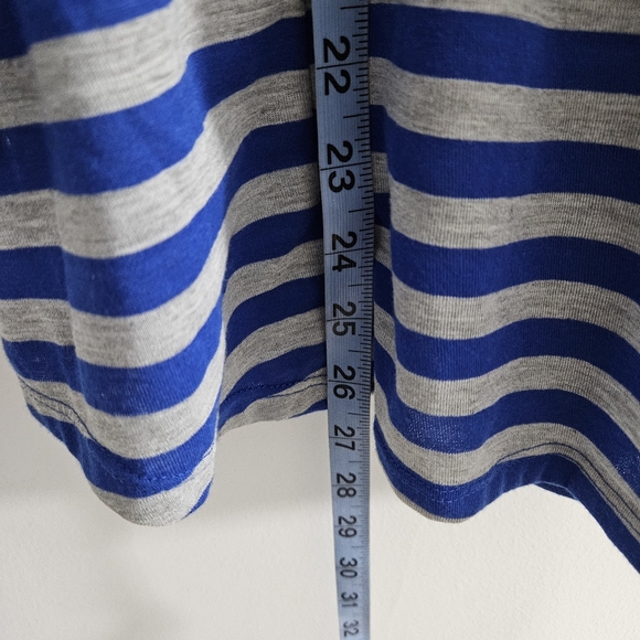 Bongo Women's Plus Stripe Nautical Coastal Roll Tab Button Up Shirt Top - Picture 8 of 13